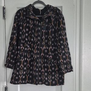 Free People The Ikat Hooded Jacket 100% Cotton
